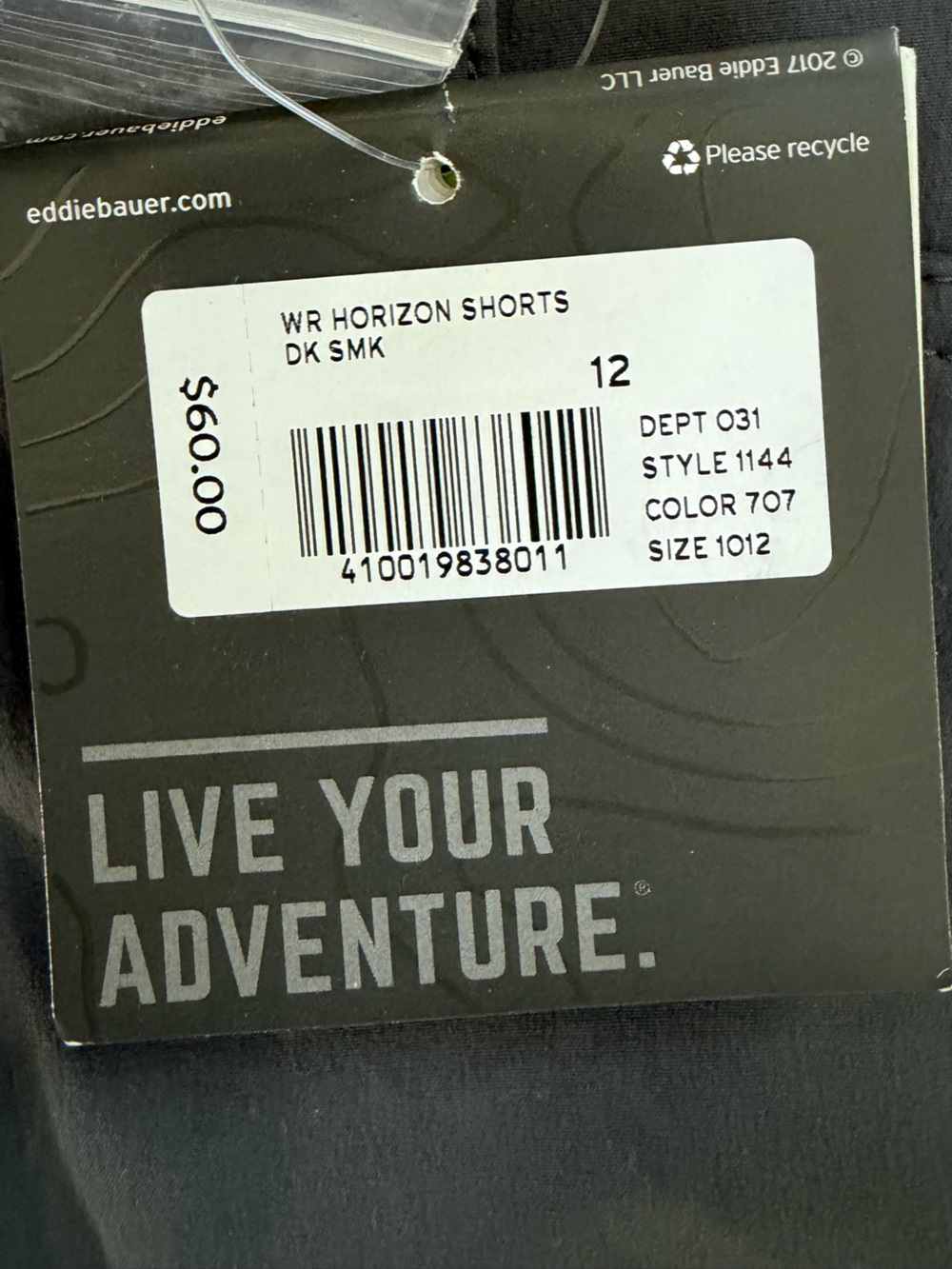 Eddie Bauer Dark Smoke WR Horizon Hiking Shorts Size 12 NEW - Picture 13 of 16